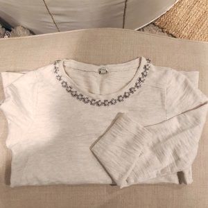 J Crew Marled Jeweled Sweathshirt